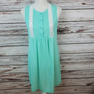 Gossard Artemis Small Vintage 60s Mint Green Nylon Nightgown Gown